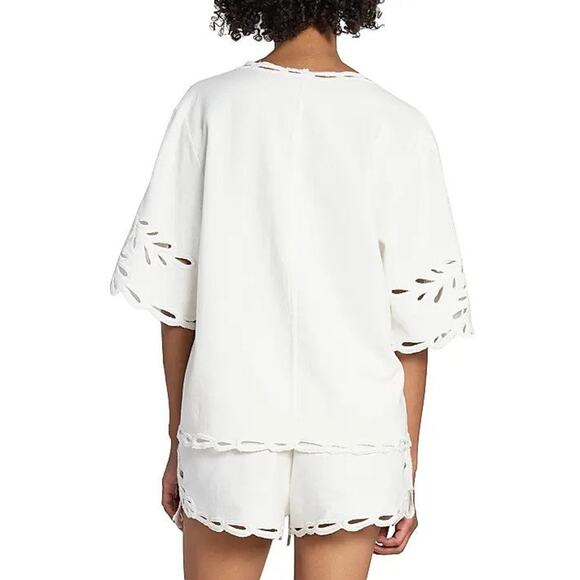 Isabel Marant Etoile Shana Eyelet Top Blouse - Fr38 Us6 White - Picture 4 of 7
